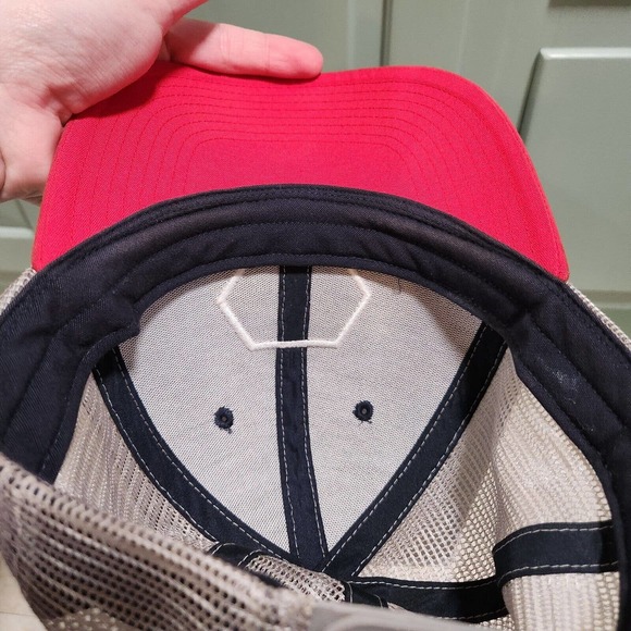 Patagonia Fitz Roy Hex Mountain Spellout Logo Mesh Trucker Snapback Hat Cap OSFA - Picture 11 of 11